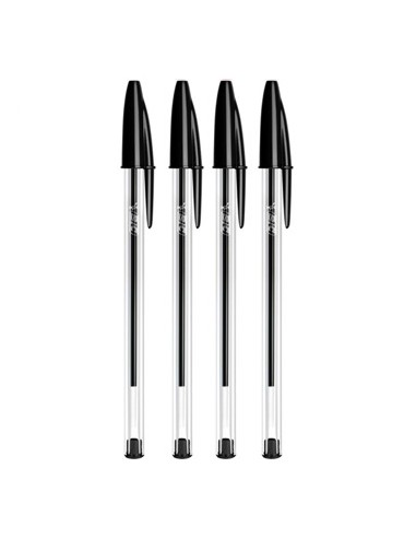 Esferografica Ball Point BIC Cristal Preto Blister 4un