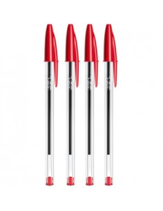 Esferografica Ball Point BIC Cristal Vermelho Blister 4un