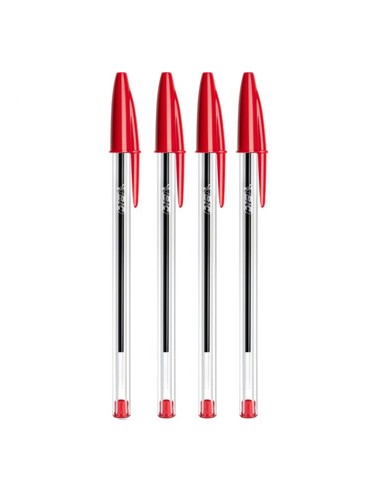 Esferografica Ball Point BIC Cristal Vermelho Blister 4un