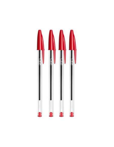 Esferografica Ball Point BIC Cristal Vermelho Blister 4un