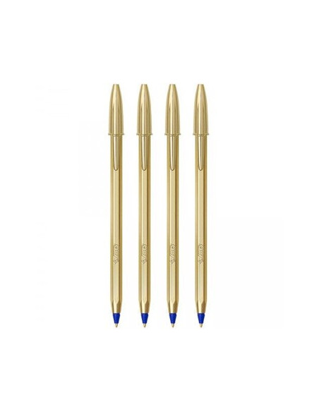 Esferografica Ball Point BIC Medium Dourada cor Azul 4un