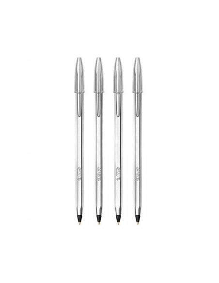 Esferografica Ball Point BIC Medium Prateada cor Preto 4un
