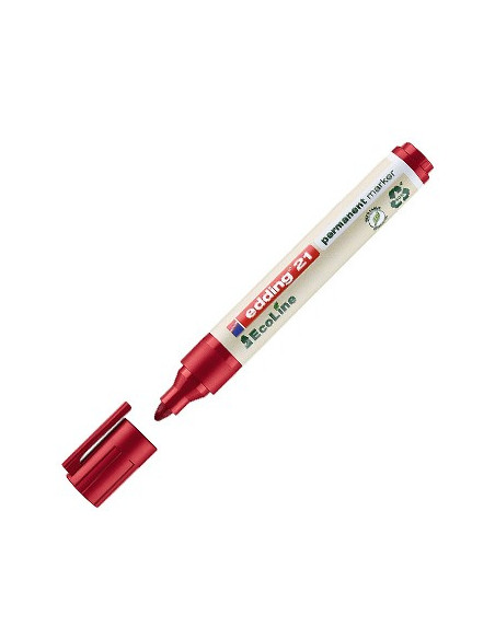 Marcador Permanente Grosso Edding e-21 Ecoline Vermelho 1un