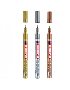 Marcador Permanente Edding 780 Blister Ouro/Prata/Cobre