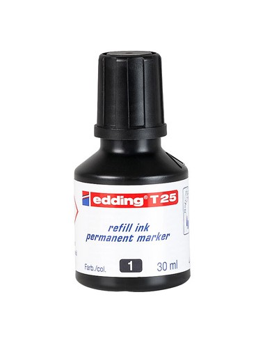 Recarga Marcadores Permanentes Edding T-25 30ml Preto