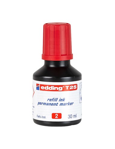 Recarga Marcadores Permanentes Edding T-25 30ml Vermelho