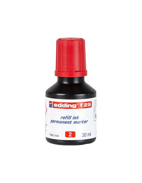 Recarga Marcadores Permanentes Edding T-25 30ml Vermelho