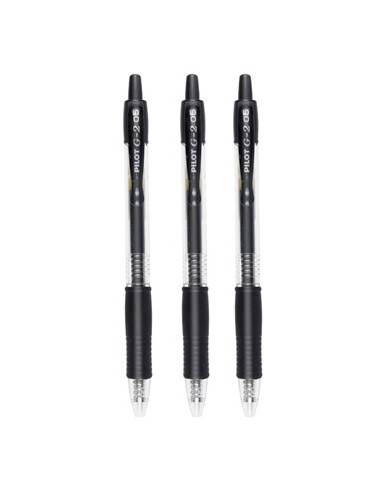 Esferografica Gel Pilot G-2 0,5mm Retractil Preto Blister 3u