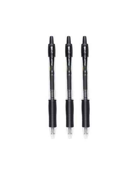 Esferografica Gel Pilot G-2 0,5mm Retractil Preto Blister 3u