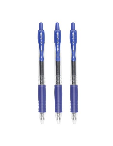 Esferografica Gel Pilot G-2 0,5mm Retractil Azul Blister 3un