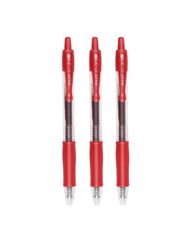 Esferografica Gel Pilot G-2 0,5mm Retractil Vermelho Bl 3un