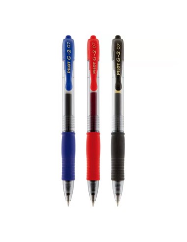 Esferografica Gel Pilot G-2 0,7mm Retractil Blister 3 Cores