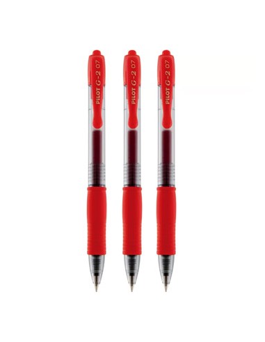 Esferografica Gel Pilot G-2 0,7mm Retractil Vermelho Bl 3un