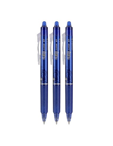 Esferografica Gel Pilot Frixion Ball Clicker 0,7mm Azul 3un