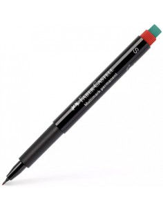 Marcador Permanente SuperFino 0,4mm Faber-Castell Vermelho