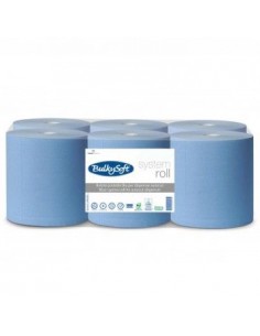 Rolo Toalhas Mão Azul 150mtsx19cm 2Fls BulkySoft 6 Rolos