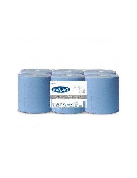 Rolo Toalhas Mão Azul 150mtsx19cm 2Fls BulkySoft 6 Rolos