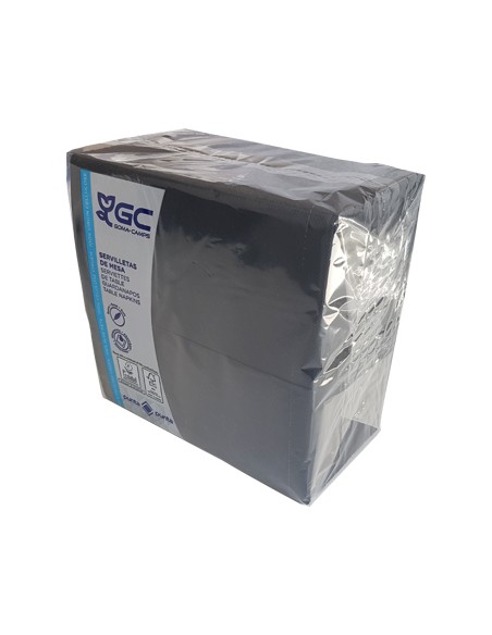 Guardanapos 40x40 1/8 2fls P&P Preto 120un