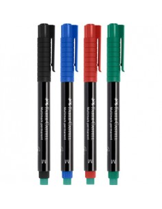 Marcador Permanente Medio 0,9mm Faber-Castell Blister 4 Cor