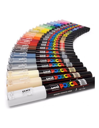 Marcador Uniball Posca PC-1M 0,7mm Cores Sortidas Pack 21un