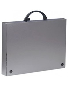 Porta Desenhos Pasta PVC A4 c/Pega Cinzento