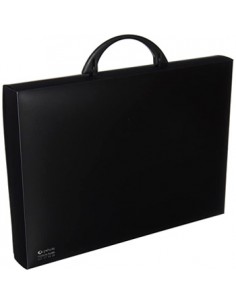 Porta Desenhos Pasta PVC A4 c/Pega Preto