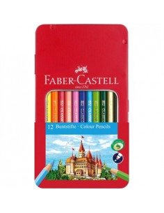 Lapis Cor 18cm Faber Castell Cx Metalica 12un