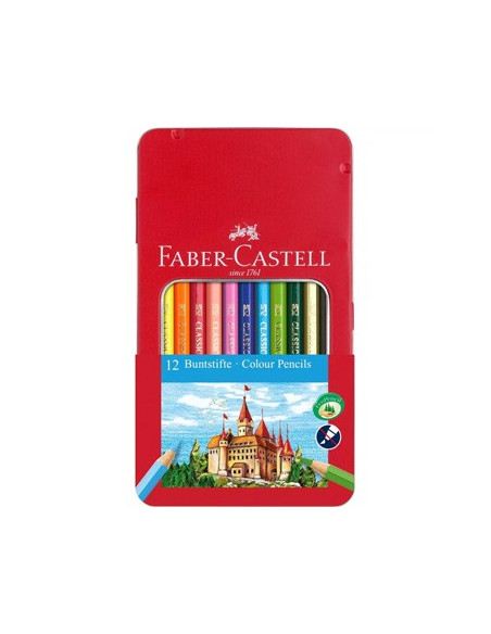 Lapis Cor 18cm Faber Castell Cx Metalica 12un