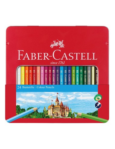 Lapis Cor 18cm Faber Castell Cx Metalica 24un