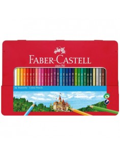 Lapis Cor 18cm Faber Castell Cx Metalica 36un