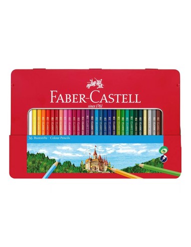 Lapis Cor 18cm Faber Castell Cx Metalica 36un