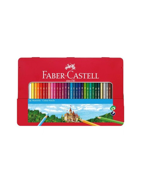 Lapis Cor 18cm Faber Castell Cx Metalica 36un