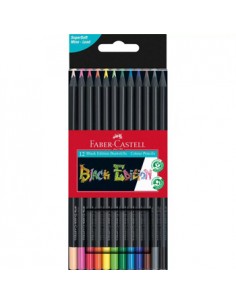 Lapis Cor 18cm Faber Castell Black Edition Cx Cartao 12un