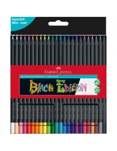 Lapis Cor 18cm Faber Castell Black Edition Cx Cartao 24un