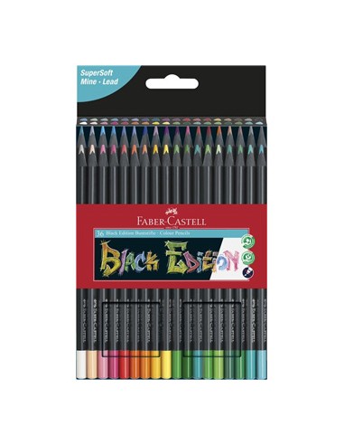 Lapis Cor 18cm Faber Castell Black Edition Cx Cartao 36un