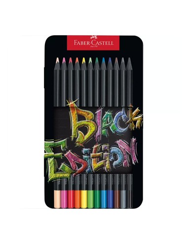 Lapis Cor 18cm Faber Castell Black Edition Cx Metalica 12un