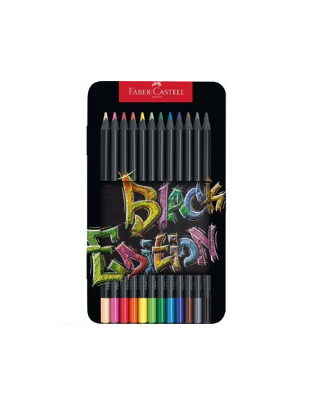 Lapis Cor 18cm Faber Castell Black Edition Cx Metalica 12un