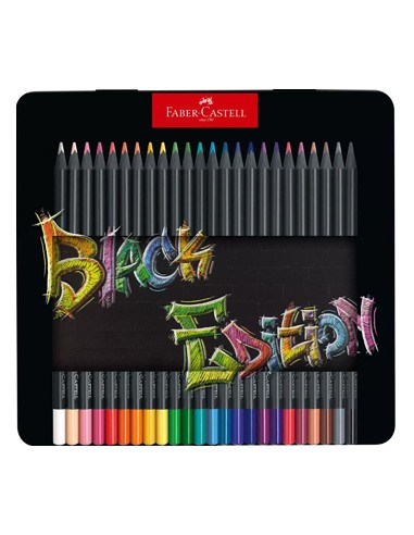 Lapis Cor 18cm Faber Castell Black Edition Cx Metalica 24un