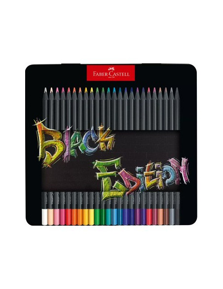 Lapis Cor 18cm Faber Castell Black Edition Cx Metalica 24un
