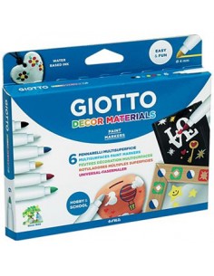 Marcador Pintura Giotto Decor Materials Cx 6 Cores Sortidas