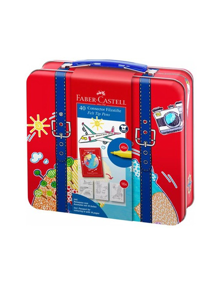 Marcador Feltro Faber Castell Connector Cx Viagens 40un