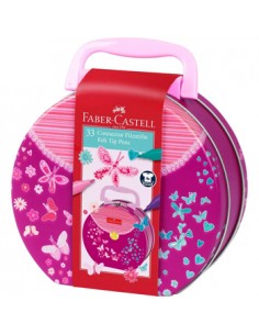 Marcador Feltro Faber Castell Connector Mala Borboletas 33un