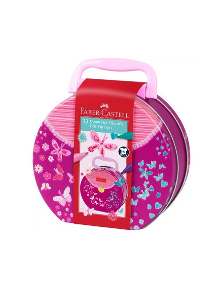 Marcador Feltro Faber Castell Connector Mala Borboletas 33un