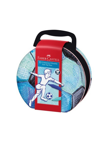 Marcador Feltro Faber Castell Connector Mala Futebol 33un