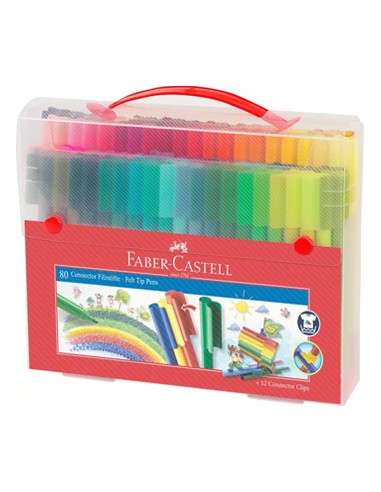 Marcador Feltro Faber Castell Connector Mala 80un