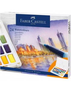 Aguarelas Faber Castell Goldfaber Cores Sortidas Cx 24