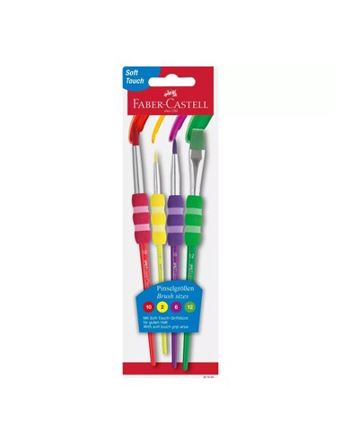 Pincel para Guache e Aguarela Faber Castell Soft Touch 4un