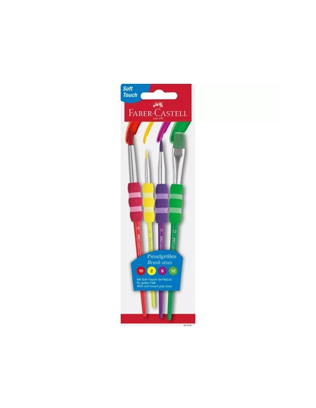 Pincel para Guache e Aguarela Faber Castell Soft Touch 4un