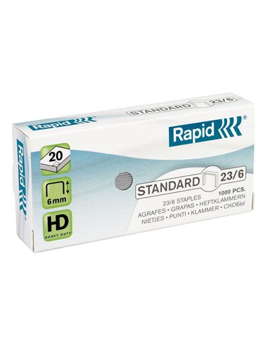 Agrafos 23/06 Rapid (10/40 Folhas) Cx1000un