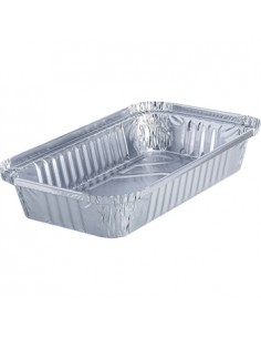 Embalagem Alimentar Alumínio 650ml Retangular c/Tampa 100un